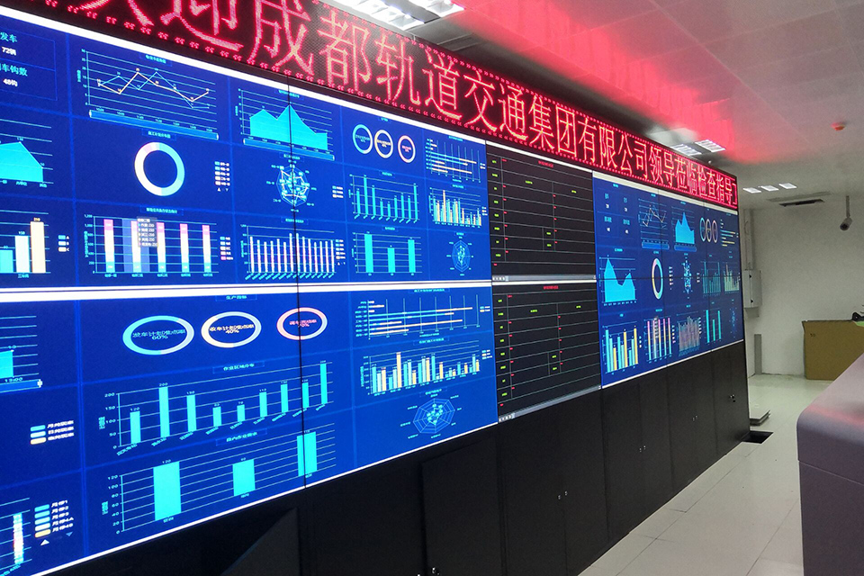 成都軌道交通6號線一二期、8號線一期、10號線二期、11號線一期工程車輛基地綜合自動化管理系統顯示屏系統子系統—元華地鐵停車場DCC控制中心-55寸LCD1